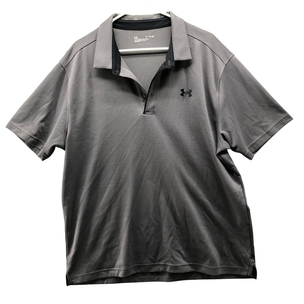 Under Armour Performance Polo‎ Shirt Mens XL Gray Loose Fit Short Sleeve Active